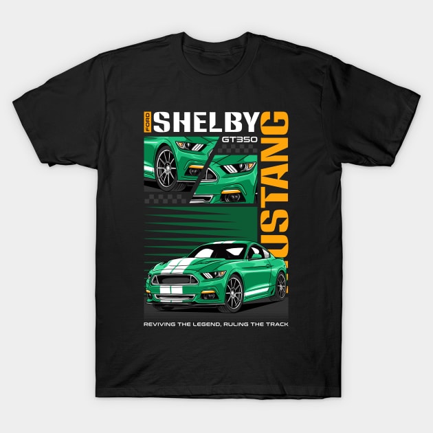 Vintage V8 Shelby GT350 Car T-Shirt by milatees